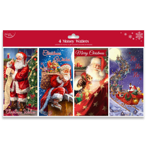 Picture of CHRISTMAS TRADITIONAL MONEY WALLET 4 PACK